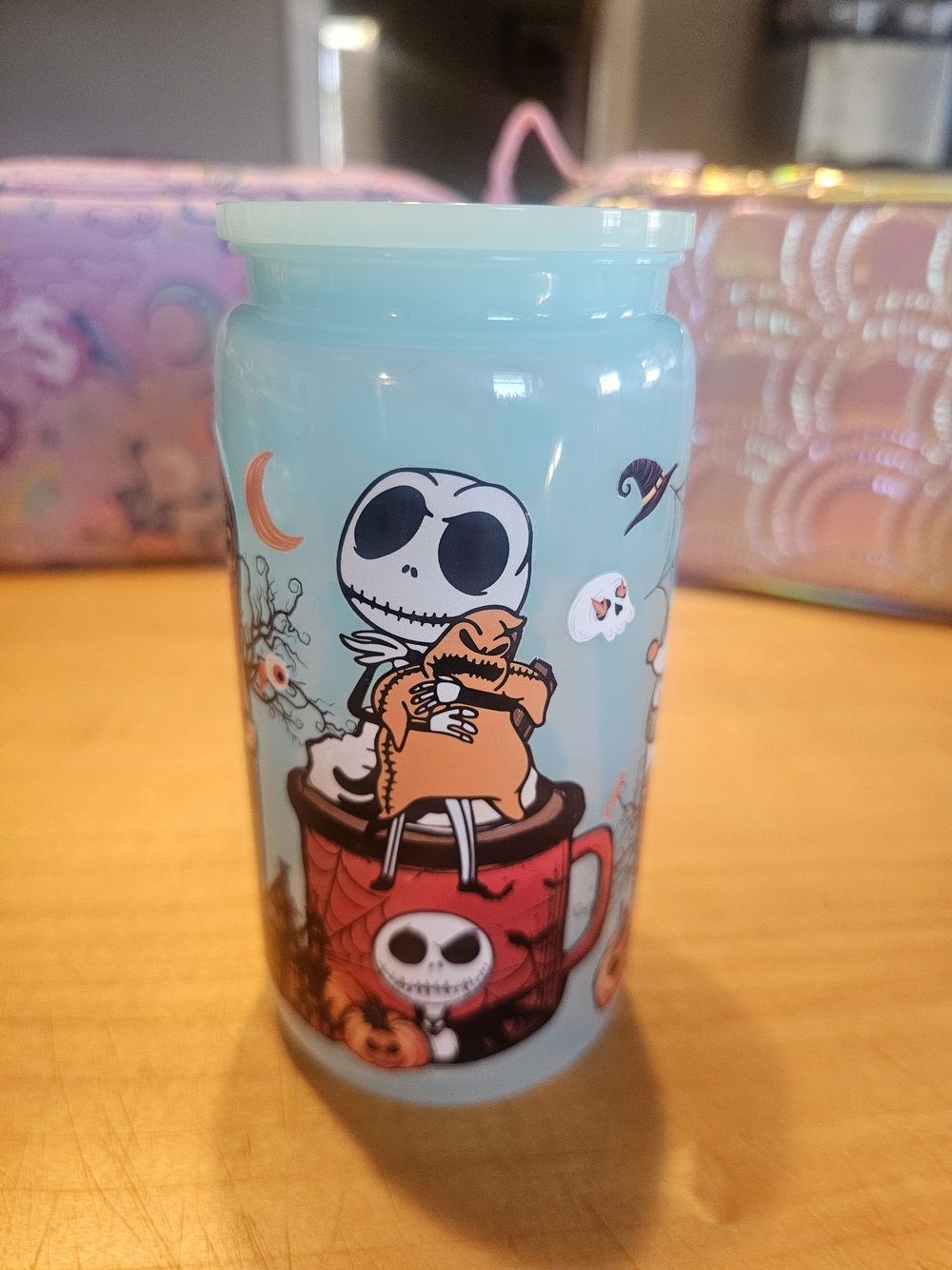 Nightmare Before Christmas Jack Skellington Blue 16oz Drink Tumbler